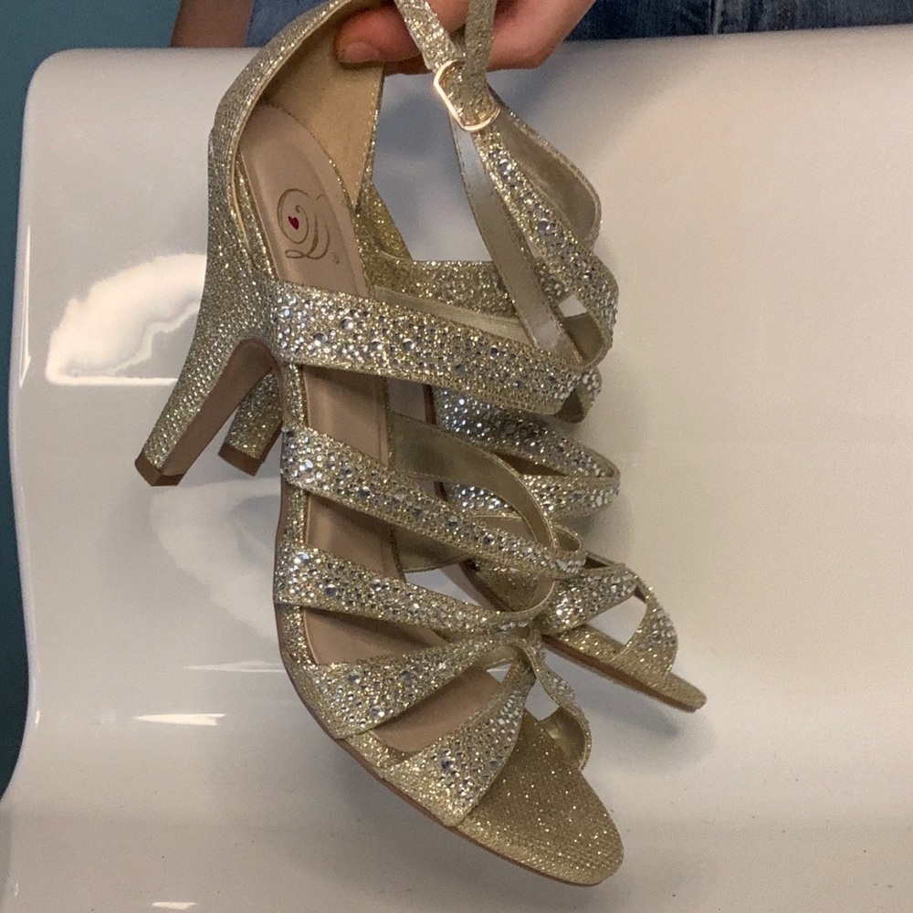 Gold Sparkle Samba Ballroom heels size 7